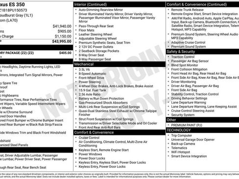 Used 2023 Lexus ES 350 w/ Accessory Package (Z2) FWD image 31