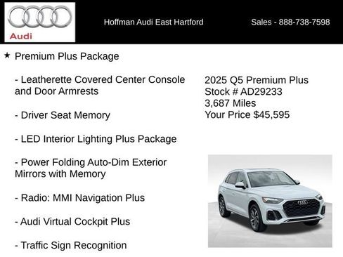 Certified 2025 Audi Q5 2.0T Premium Plus w/ Premium Plus Package AWD/4WD image 12