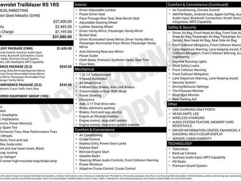 Certified 2022 Chevrolet TrailBlazer RS w/ Technology Package image 32