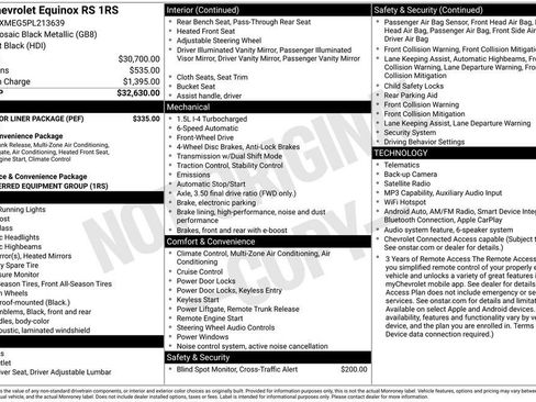 Used 2023 Chevrolet Equinox RS w/ LPO, Floor Liner Package image 10