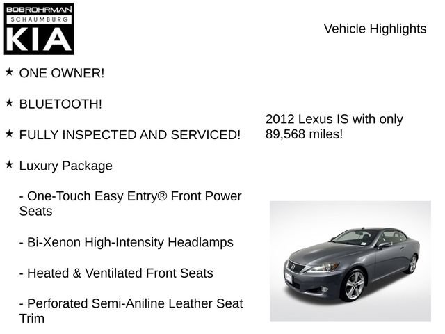 Used 2012 Lexus IS 250C w/ Luxury Pkg RWD image 8
