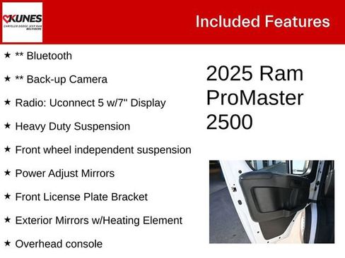 Used 2025 RAM ProMaster 2500 w/ Convenience Group FWD image 3