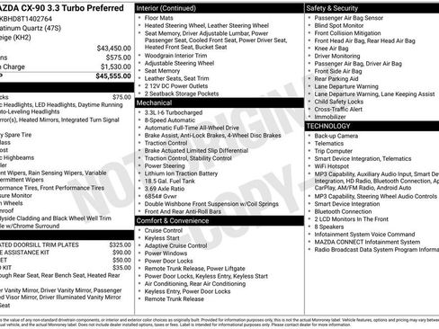 New 2026 MAZDA CX-90 3.3 Turbo w/ Preferred Package AWD/4WD image 37