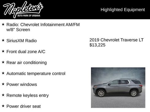 Used 2019 Chevrolet Traverse LT w/ LPO, Floor Liner Package AWD/4WD image 3