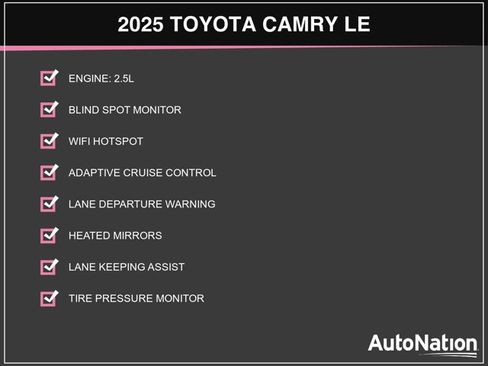 Used 2025 Toyota Camry LE FWD image 3