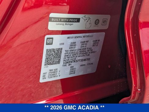 New 2026 GMC Acadia Denali Ultimate w/ LPO, All-Weather Package AWD/4WD image 41