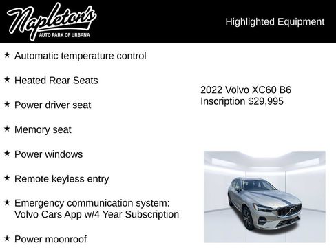 Used 2022 Volvo XC60 B6 Inscription w/ Advanced Package AWD/4WD image 7