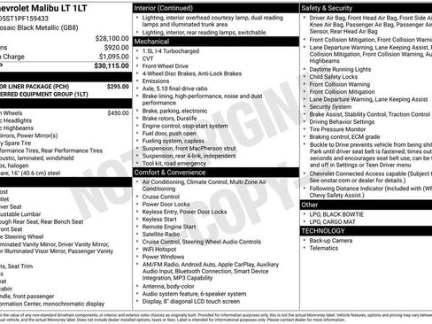 Used 2023 Chevrolet Malibu LT w/ LPO, Floor Liner Package FWD image 36