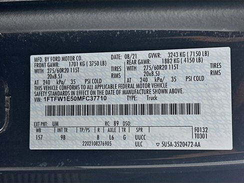 Used 2021 Ford F150 Platinum w/ Equipment Group 701A High image 37