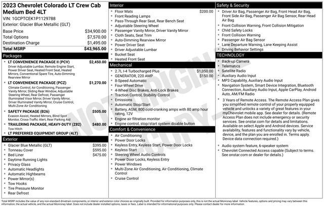 Used 2023 Chevrolet Colorado LT w/ LT Convenience Package II AWD/4WD image 20