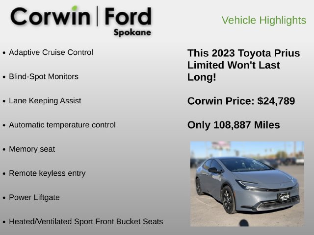 Used 2023 Toyota Prius Limited AWD/4WD image 6