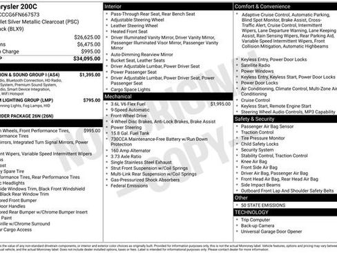 Used 2015 Chrysler 200 C w/ Navigation & Sound Group I image 37