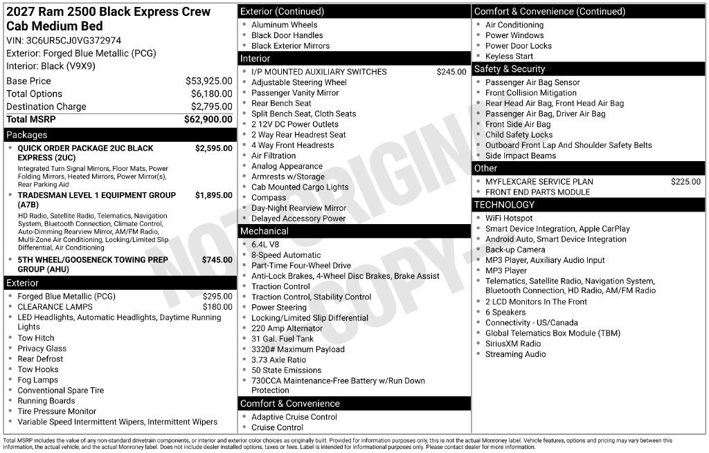 New 2027 RAM 2500 Tradesman AWD/4WD image 45