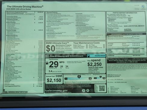 Used 2026 BMW 330i xDrive Sedan w/ M Sport Package AWD/4WD image 2