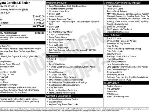 Used 2020 Toyota Corolla LE w/ LE Premium Package FWD image 40