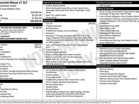 Certified 2022 Chevrolet Blazer LT w/ Sound & Technology Package image 55