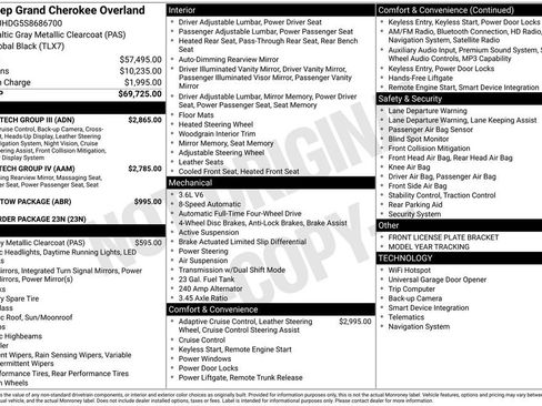 New 2025 Jeep Grand Cherokee Overland w/ Adv Protech Group III AWD/4WD image 6