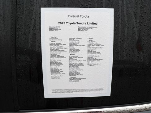Used 2025 Toyota Tundra Limited w/ Power Package AWD/4WD image 50