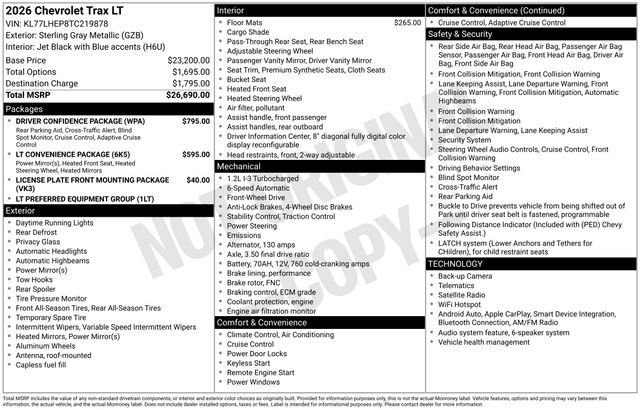 New 2026 Chevrolet Trax LT w/ Driver Confidence Package FWD image 15