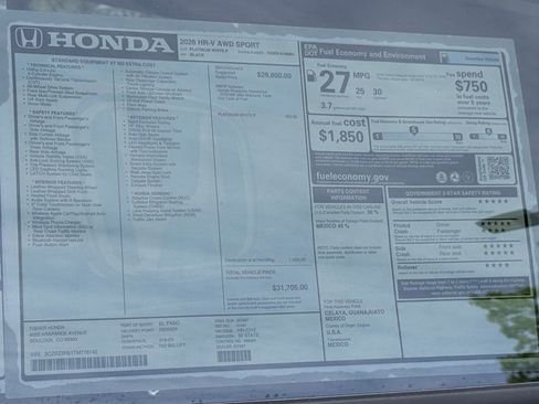 New 2026 Honda HR-V Sport image 25