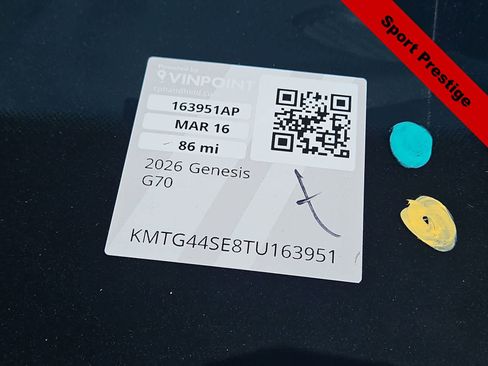 Certified 2026 Genesis G70 3.3T Sport Prestige RWD image 26