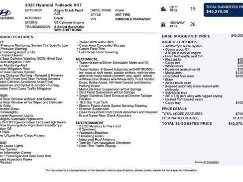 Used 2025 Hyundai Palisade XRT FWD image 3