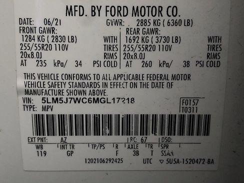 Used 2021 Lincoln Aviator Reserve w/ Equipment Group 201A RWD image 33