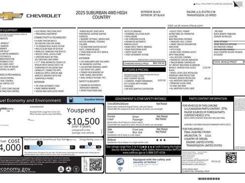 Used 2025 Chevrolet Suburban High Country AWD/4WD image 13