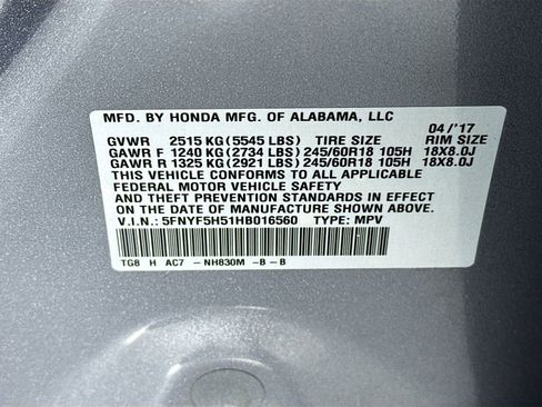 Certified 2017 Honda Pilot EX-L image 36