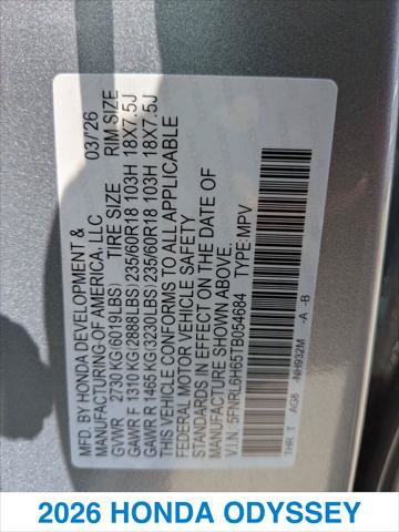 New 2026 Honda Odyssey EX-L image 26