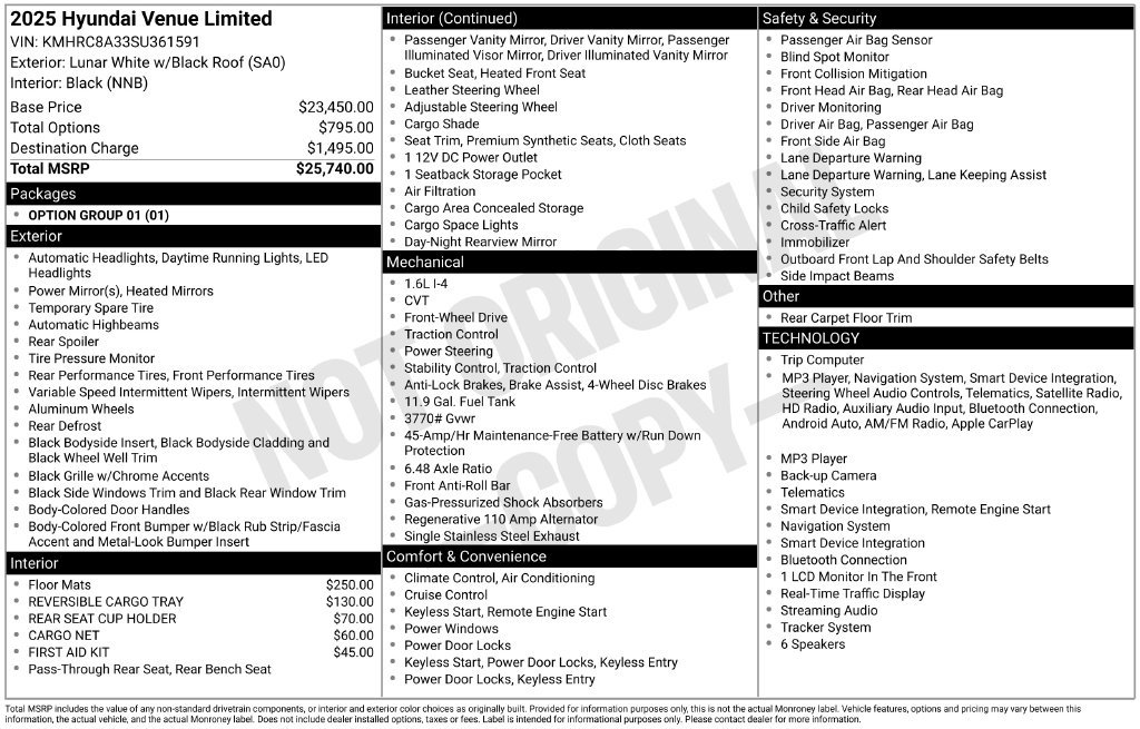 Used 2025 Hyundai Venue Limited FWD image 17