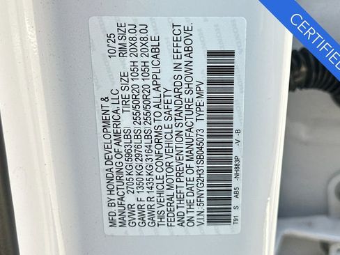 Certified 2025 Honda Pilot Sport image 35