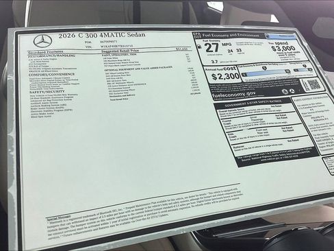 New 2026 Mercedes-Benz C 300 4MATIC Sedan image 13