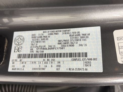 Used 2024 Ford F150 Tremor w/ Bed Utility Package AWD/4WD image 9