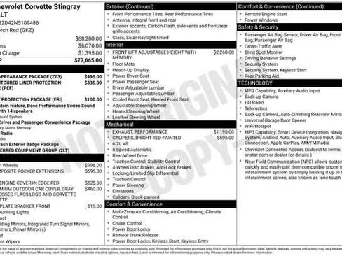 Certified 2022 Chevrolet Corvette Stingray Preferred Cpe w/ Engine Appearance Package RWD image 36