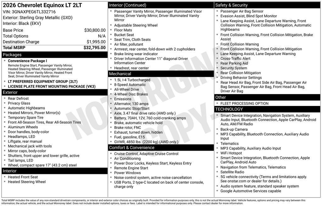 Used 2026 Chevrolet Equinox LT AWD/4WD image 4