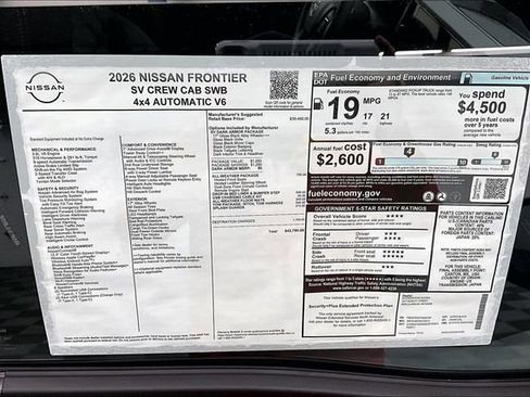New 2026 Nissan Frontier SV AWD/4WD image 42