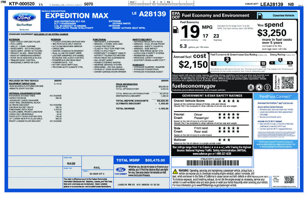 Used 2020 Ford Expedition Max XLT w/ Equipment Group 202A RWD image 41