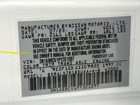 Used 2023 Nissan Sentra SV w/ All-Weather Package FWD image 12