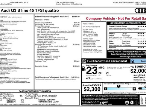 Used 2025 Audi Q3 2.0T Premium Plus w/ Premium Plus Package AWD/4WD image 3