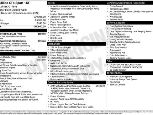 Used 2019 Cadillac XT4 Sport w/ Cold Weather Package FWD image 7