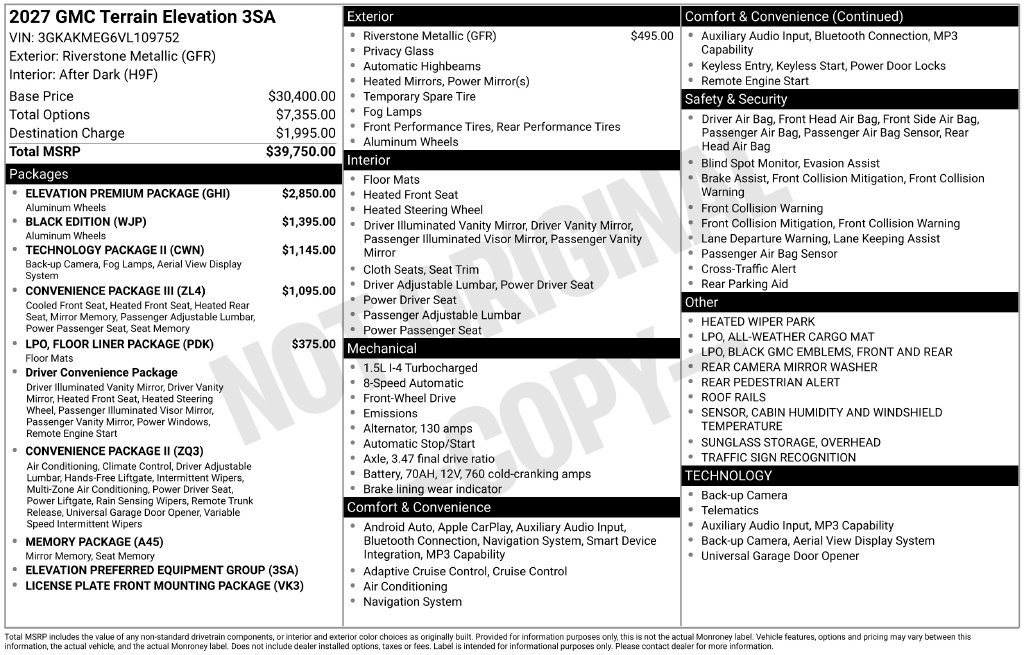 New 2027 GMC Terrain Elevation w/ Elevation Premium Package FWD image 37