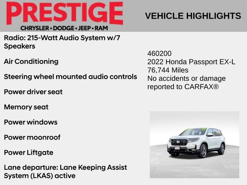 Used 2022 Honda Passport EX-L image 2