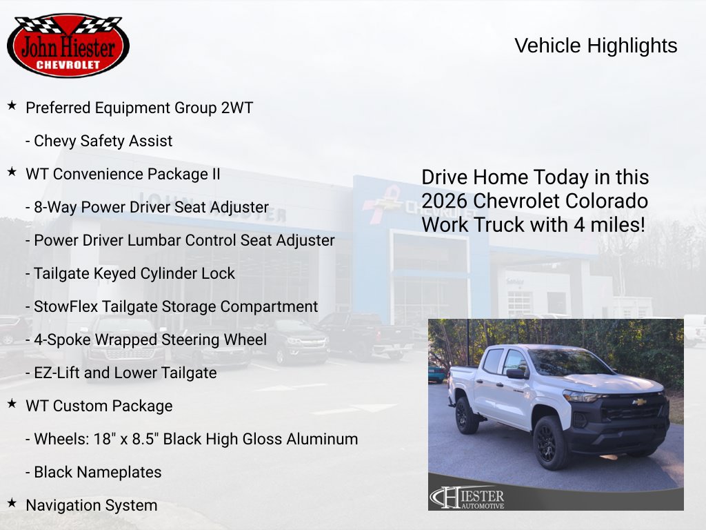 New 2026 Chevrolet Colorado W/T w/ WT Custom Package RWD image 5