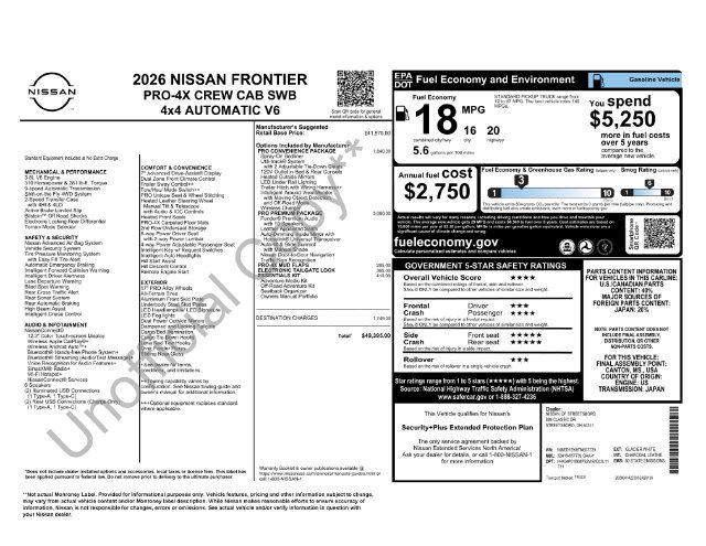 New 2026 Nissan Frontier PRO-4X w/ Pro Premium Package AWD/4WD image 4