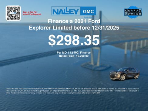 Used 2021 Ford Explorer Limited w/ Equipment Group 301A image 3