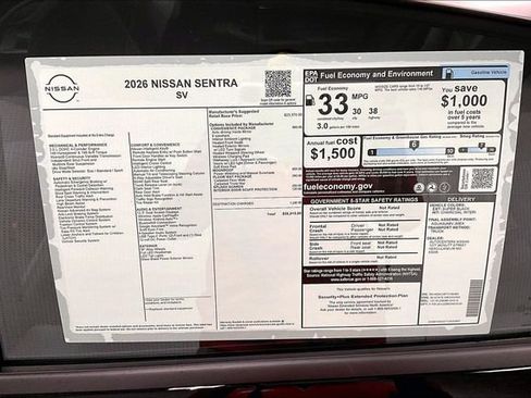New 2026 Nissan Sentra SV w/ SV Convenience Package FWD image 35