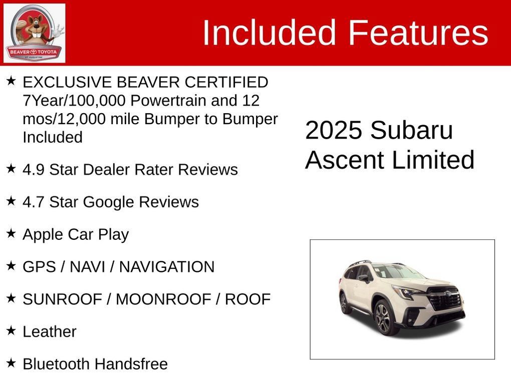 Used 2025 Subaru Ascent Limited w/ Popular Package #2 AWD/4WD image 4