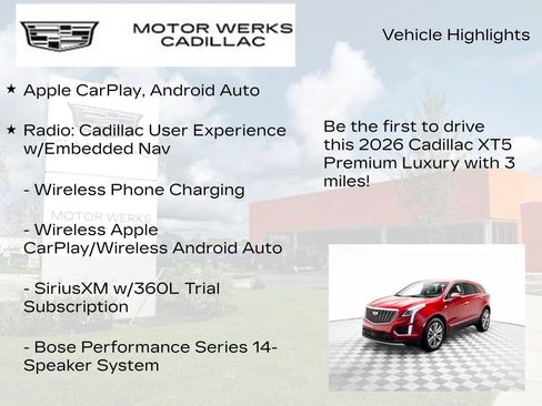 New 2026 Cadillac XT5 Premium Luxury w/ Driver Assist Package image 6