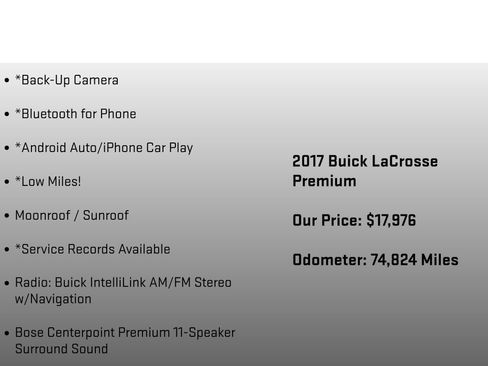 Used 2017 Buick LaCrosse Premium w/ Driver Confidence Package #2 AWD/4WD image 18